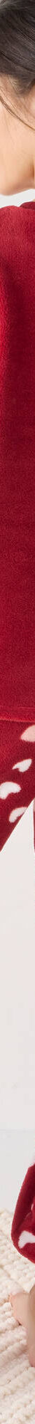 Pyjama "maison", maille polaire toucher peluche (rouge) Pyjama "maison", maille polaire toucher peluche (rouge)